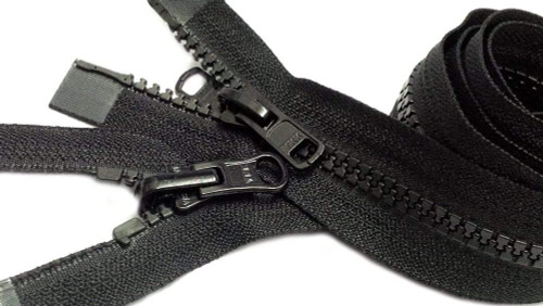 #5 Molded Black Vislon YKK Jacket Reversible 2-Way Separating Zipper - Choose Your Length - Made in The United States (1 Zipper Per Pack) (25" Inches)