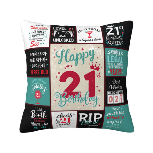 21st Birthday Gifts for Women - 21st Birthday Gifts for Her - Gifts for 21st Birthday Female - 21 Year Old Birthday Gifts for Her - 21st Birthday Decorations for Her Throw Pillow Cover 18"X18" 21st Birthday Gifts for Women - 21st Birthday Gifts for Her - Gifts for 21st Birthday Female - 21 Year Old Birthday Gifts for Her - 21st Birthday Decorations for Her Throw Pillow Cover 18"X18"