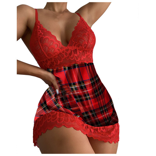 Lace Babydolls Lingerie for Women Exotic Sexy V Neck Mesh Slips Nightie Chemise Nightgown Lingerie for Women Naughty