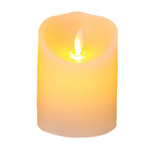 WENHAI Flameless Candles Electric with Moving Flame(Realistic Advanced Edition) Extra Bright Ivory Dripless Real Wax Pillars Battery LED Smart Candle Flickering (15CM/5.9in, Lvory Glossy)