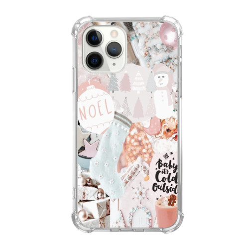 Rambulgkt Pink Christmas Aesthetic Case Compatible with iPhone 11 Pro Max, Winter Christmas Noel Case for iPhone 11 Pro Max, Cool Cute TPU Bumper Phone Case Cover