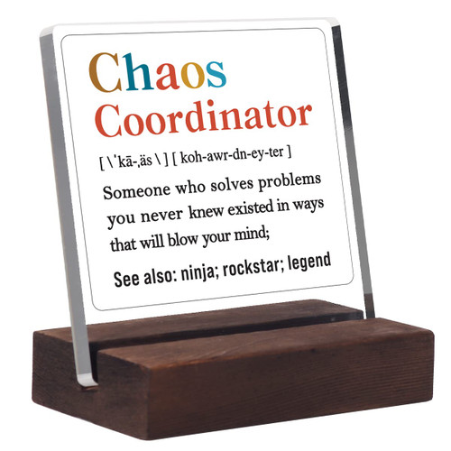 Thank You Gifts for Women Men Appreciation Gifts for Office Teacher, Coworker, Boss, Mom, Dad Manager Office Chaos Coordinator Gifts Decorative Desk Sign