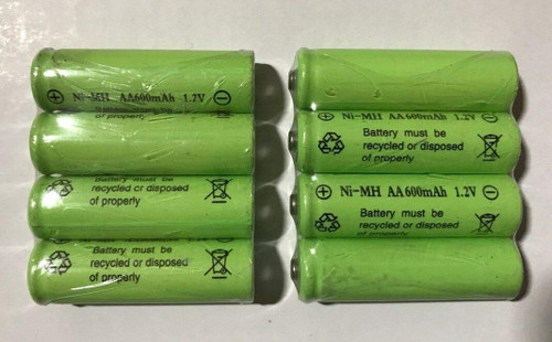 8-Pieces Size 1.2V AA(300/600/800mAh) Or AAA (600mAh/800mAh) and Ni-Cd/Ni-MH Rechargeable Battery for Solar Light and Solar Devices (1.2V AA 600mAh Ni-MH)