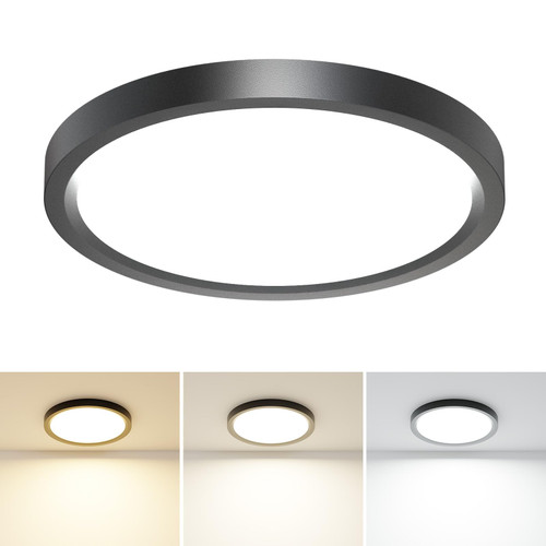 1PACK LED Flush Mount Ceiling Light, 3CCT Selectable 3000K-4000K-6500K & 100W Equivalent Modern Kitchen Recessed Ceiling Lamp 15W 1500Lm 7.5 Inch for Bathroom Closet Laundry Bedroom Hallway