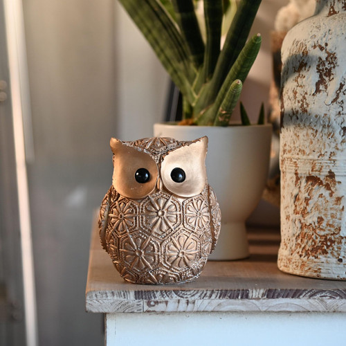 GULANGYU Owl Statue for Home Decor Owl Figurines Bookshelf Office Decoration Bedroom Living Room TV Stand Decorations Gifts for Owl Lover (Antique Brass) GULANGYU Owl Statue for Home Decor Owl Figurines Bookshelf Office Decoration Bedroom Living Room TV Stand Decorations Gifts for Owl Lover (Antique Brass)