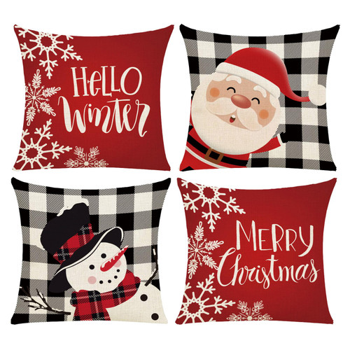 geengob Christmas Throw Pillow Covers 18x18 Set of 4 Buffalo Farmhouse Christmas Decorations Snowman Santa Claus Merry Christmas Hello Winter Holiday Decor Throw Cushion Case for Home Couch geengob Christmas Throw Pillow Covers 18x18 Set of 4 Buffalo Farmhouse Christmas Decorations Snowman Santa Claus Merry Christmas Hello Winter Holiday Decor Throw Cushion Case for Home Couch