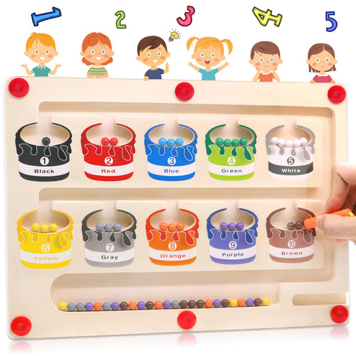 Flareyer Magnetic Color and Number Maze,Wooden Magnet Puzzles Board,Color Sorting and Counting Number, Montessori Toys for 3+Year Old,Fine Motor Skills Toys for Boys Girls 3 4 5 Years Old Flareyer Magnetic Color and Number Maze,Wooden Magnet Puzzles Board,Color Sorting and Counting Number, Montessori Toys for 3+Year Old,Fine Motor Skills Toys for Boys Girls 3 4 5 Years Old