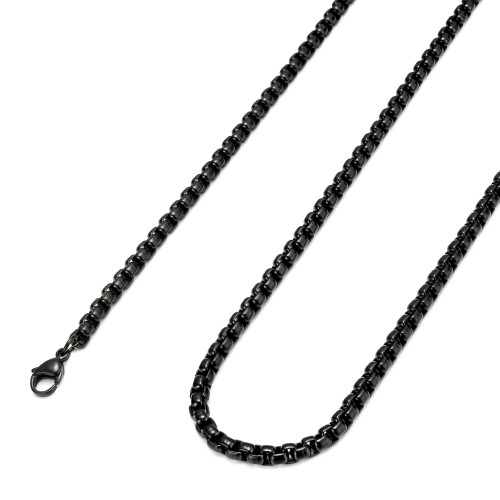 FIBO STEEL 4MM Stainless Steel Mens Womens Necklace Rolo Cable Chain, 26 inches FIBO STEEL 4MM Stainless Steel Mens Womens Necklace Rolo Cable Chain, 26 inches