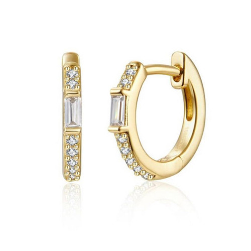 Small Gold Hoop Earrings 14K Gold Plated Huggie Hoop Earrings for Women 1 Pair Hypoallergenic Dainty Gold Earrings Hoops for Women Girls Jewelry Gift 12mm