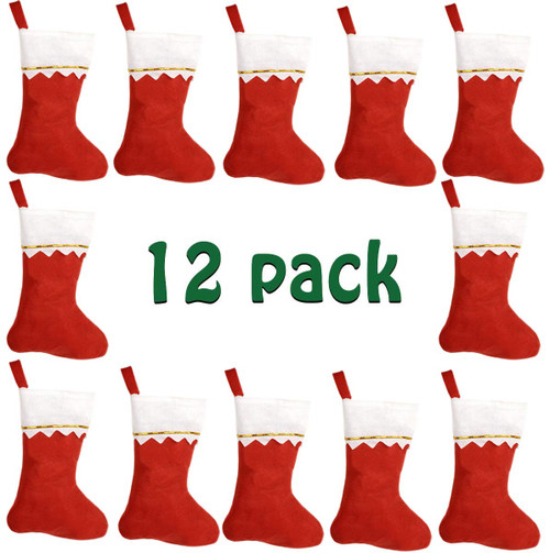 12 Pack Red Felt Christmas Stockings 15 inches Xmas Santa Stockings Fireplace Hanging Stocking for Family Holiday Xmas Party Decorations 12 Pack Red Felt Christmas Stockings 15 inches Xmas Santa Stockings Fireplace Hanging Stocking for Family Holiday Xmas Party Decorations
