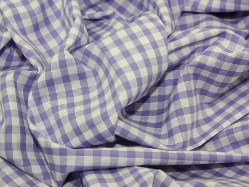 Minerva Crafts 1/4" Check Corded Gingham Dress Fabric Lilac - per metre