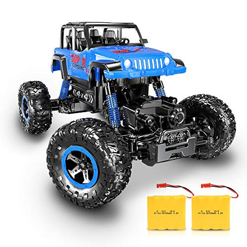 RC Car, SHARKOOL 2018 Newest 2.4Ghz 4WD RC Trucks 1/18 Scale Remote Control Car with Two Rechargeable Batteries, Off Road RC Crawlers Toy Car for Adults & Kids RC Car, SHARKOOL 2018 Newest 2.4Ghz 4WD RC Trucks 1/18 Scale Remote Control Car with Two Rechargeable Batteries, Off Road RC Crawlers Toy Car for Adults & Kids