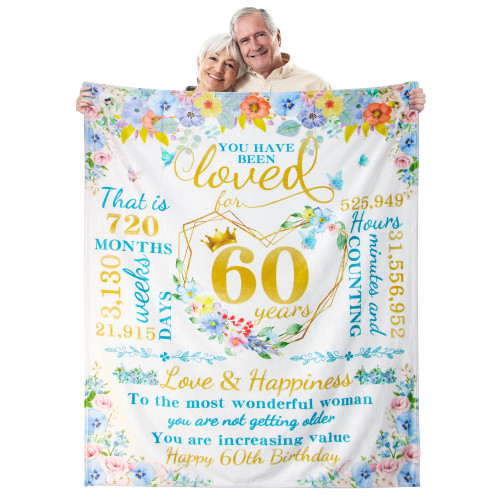 60th Birthday Gifts for Women Happy 60 Year Old Gifts for Women Friendship Unique Turning 60 Bday Gift Idea for Best Friend Wife Mom 60th Birthday Decorations Present for Her Throw Blanket 60 X 50 60th Birthday Gifts for Women Happy 60 Year Old Gifts for Women Friendship Unique Turning 60 Bday Gift Idea for Best Friend Wife Mom 60th Birthday Decorations Present for Her Throw Blanket 60 X 50
