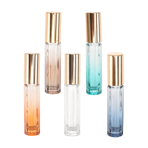 minkissy 5pcs Twill Roller Bottle Perfume Roller Bottle Essential Oil Bottle Empty Perfumes Roller Bottle Aromatherapy Oil Bottle Refillable Roller Bottles Pattern Small Roller Glass