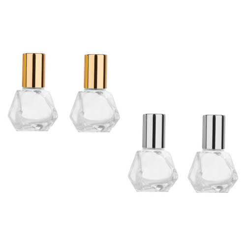 minkissy 4pcs Glass Essential Oil Bottle Roller Bottles Perfume Sample Bottles Refillable Perfume Bottles Essential Oil Roller Empty Perfume Bottles Clear Container Alien Travel Mini