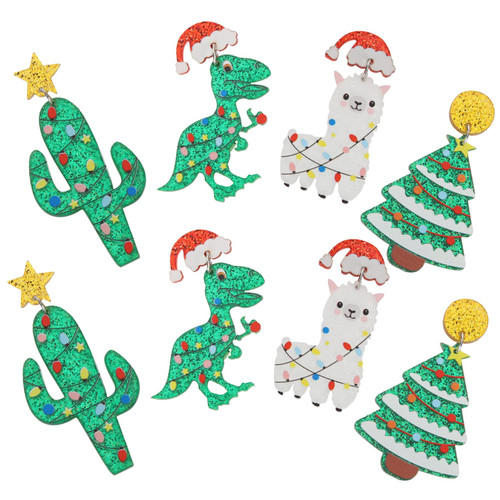 SOIMISS 4 Pairs Christmas Earrings Christmas Rhinestone Earrings Dinosaur Earrings Christmas Stud Earrings Xmas Drop Earring Christmas Earring Pendants Miss Acrylic Accessories Santa Hat SOIMISS 4 Pairs Christmas Earrings Christmas Rhinestone Earrings Dinosaur Earrings Christmas Stud Earrings Xmas Drop Earring Christmas Earring Pendants Miss Acrylic Accessories Santa Hat