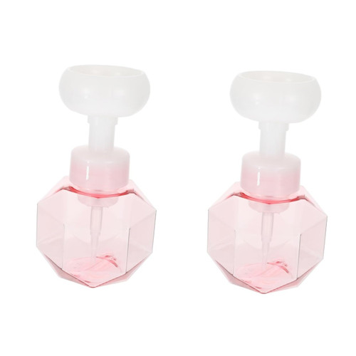 BESTOYARD 2pcs Flower Sparkling Bottle Refillable Facial Bottle Foam Bottle Flower Foaming Bottle Bubble Maker Cleaning Tools Bubble Whipped Bottle Subject Petg Container Child Soap