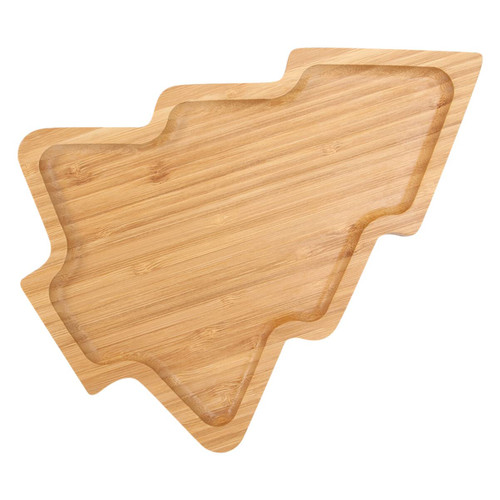BESTonZON Christmas Dishes Christmas Tree Shaped Wooden Appetizer Tray Candy Serving Tray Charcuterie Board Sushi Plate Snack Appetizer Platter for Home