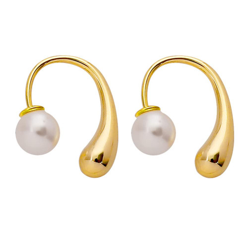 Holibanna 1 Pair Water Drop Pearl Earrings silver sterling earrings for women womens earrings sterling silver earrings earring studs for women rhinestone pearl earrings pearl earrings studs