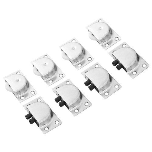 Angoily 4 Pairs Sliding Door Wheel Cupboard Wheel Sliding Closet Door Furniture Roller Wheels Closet Door Hardware Sliding Door Roller Wheel Rolling Gate Wheels Stainless Steel Guide Wheel