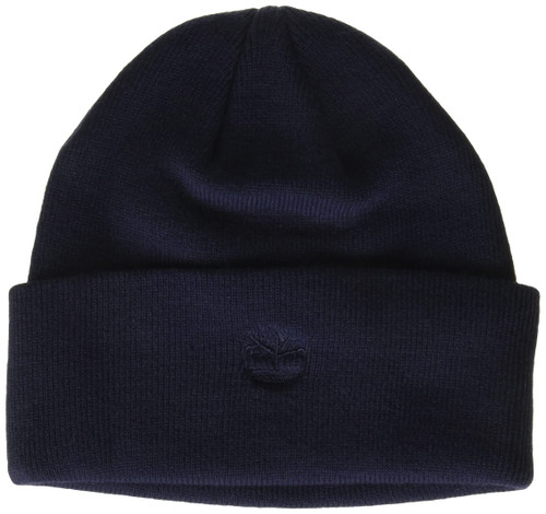 Timberland Men's Cuffed Beanie with Embroidered Logo, Peacoat, One Size
