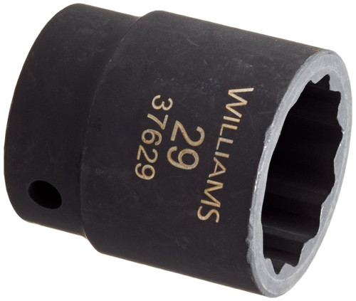 Williams 37629 1/2-Inch Drive 29mm Standard Impact Socket, 12-Point