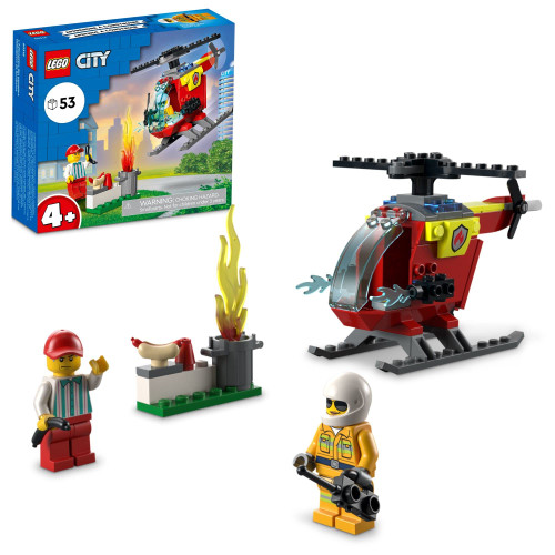 LEGO City Fire Helicopter Toy 60318 for Preschool Kids, Boys and Girls 4 Plus Years Old, with Firefighter Minifigure & Starter Brick LEGO City Fire Helicopter Toy 60318 for Preschool Kids, Boys and Girls 4 Plus Years Old, with Firefighter Minifigure & Starter Brick