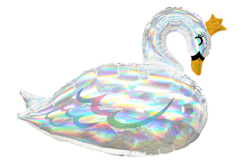Iridescent Swan 29" Foil Party Balloon Iridescent Swan 29" Foil Party Balloon