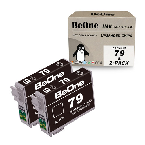 BeOne T079 Black Remanufactured Ink Cartridge Replacement for Epson T079 79 T79 Compatible with Epson Artisan 1430 Stylus Photo 1400 Printer (2 Black)
