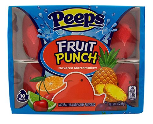 Peeps Fruit Punch Marshmallow Flavored Chicks, 3 oz, Pack of 10