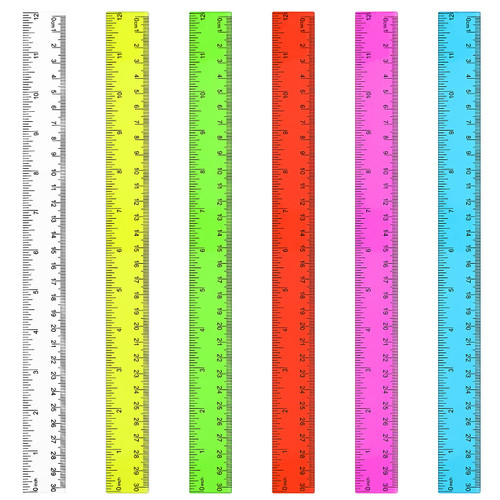 30 Pcs 12 Inch Ruler Bulk Plastic Flexible Rulers with Inches and Centimeters Kids Ruler Straight Measuring Drafting Tools for School Education Families Kids Students (Bright Color,Plastic)