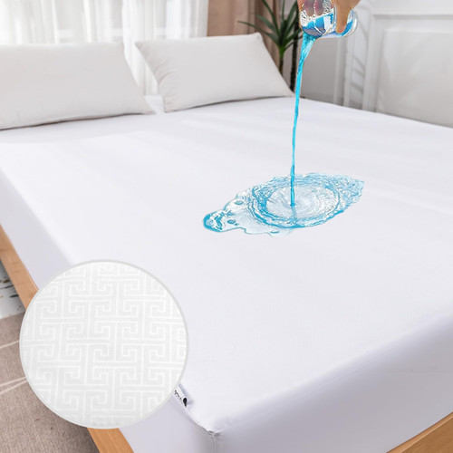 Yinlnpaul Full Size Fitted Sheet Waterproof Mattress Protector Cooling Breathable Mattress Cover Mattress Pad Topper with Deep Pocket Fitted 21 Inches Deep (Full, White) Yinlnpaul Full Size Fitted Sheet Waterproof Mattress Protector Cooling Breathable Mattress Cover Mattress Pad Topper with Deep Pocket Fitted 21 Inches Deep (Full, White)