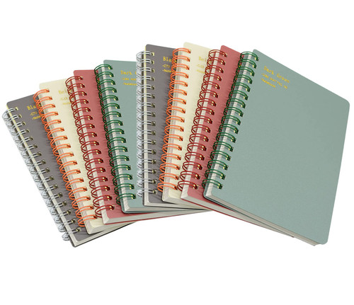 Yansanido Spiral Notebook, 8 Pcs 4 Color A6 Size Thick Plastic Hardcover 8mm Ruled Paper 80 Sheets (160 Pages) Journal for School and Office Supplies (8 Pcs A6)
