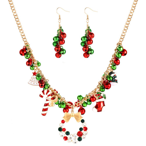 YAHPERN Christmas Necklaces For Women Girls X-Mas Jingle Bell Light Bulbs Chunky Collar Necklaces Jingle Bell Drop Dangle Earrings Set Holiday Gift (Jingle Bell) YAHPERN Christmas Necklaces For Women Girls X-Mas Jingle Bell Light Bulbs Chunky Collar Necklaces Jingle Bell Drop Dangle Earrings Set Holiday Gift (Jingle Bell)
