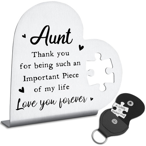 Aunt Gifts From Niece, Nephew, Aunt Birthday Gifts From Niece, Aunt Plaque, Thank You Appreciation Gifts for Aunt, Christmas Birthday Gift for Aunt from Niece, Nephew, Aunt Gift Set Sign ZGX6
