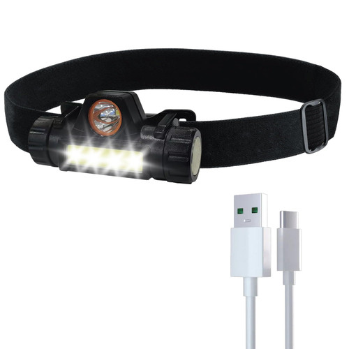 TRQWH LED Headlamp Flashlight with Mounting Bracket LED Rechargeable Headlamp Headlight for Running, Camping, Hiking and More Lumens USB Rechargeable Headlight, Outdoor Camping Cycling Fishing