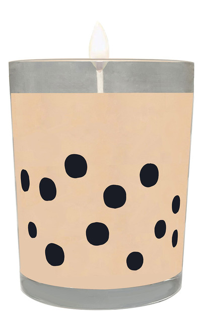 Classic Milk Tea Boba Candle, Vanilla Bean Scented, Large Glass Jar Candle