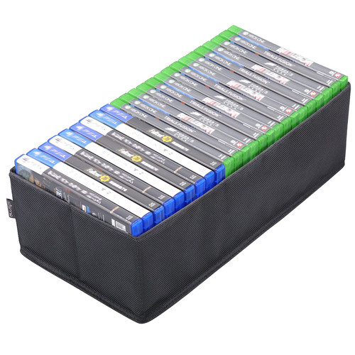 sisma Video Games Storage Case Compatible with Xbox PS5 PS4, Holds Around 22-25 Game Discs, Games Organizer Home Safekeeping Foldable Box