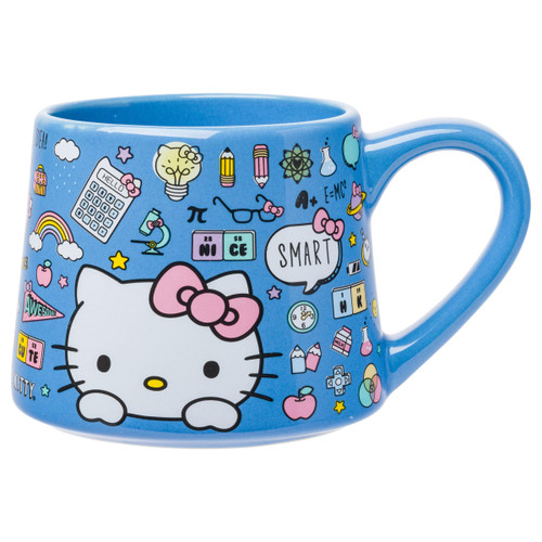 Silver Buffalo Sanrio Hello Kitty Back to School Tapered Pottery Mug, 14 Ounces