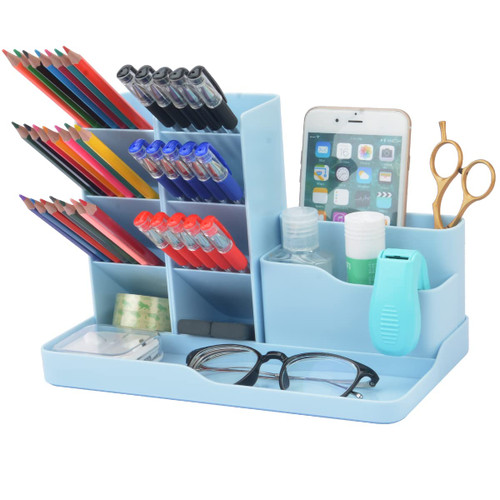 SAMAZAMA Pen Organizer for Desk, Office Desk organizers and Accessories, Multi-Functional DIY Pen Holder, Desktop Stationary Organizer Caddy, Supply Organizers for Office, Home, Blue SAMAZAMA Pen Organizer for Desk, Office Desk organizers and Accessories, Multi-Functional DIY Pen Holder, Desktop Stationary Organizer Caddy, Supply Organizers for Office, Home, Blue