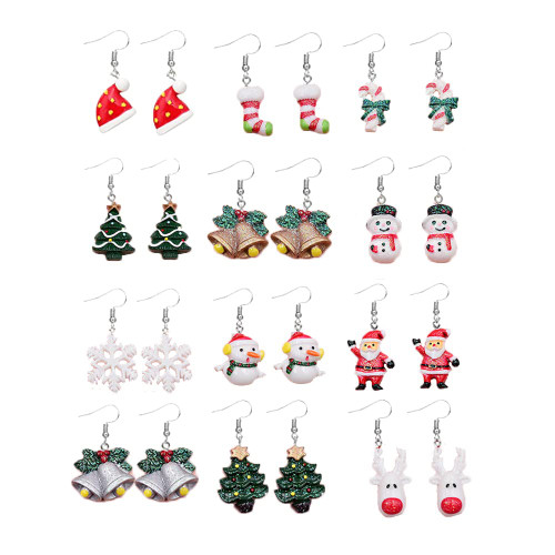 12 Pairs Christmas Earrings for Womens Girls Holiday Earrings Christmas Drop Dangle Earrings Set Xmas Tree Elk Snowman Santa Earrings (12 Pairs) 12 Pairs Christmas Earrings for Womens Girls Holiday Earrings Christmas Drop Dangle Earrings Set Xmas Tree Elk Snowman Santa Earrings (12 Pairs)