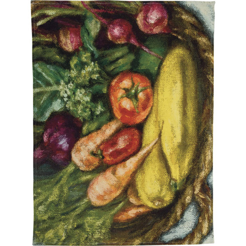 Primitives by Kathy Colorful Garden Veggies Basket Cotton Kitchen Dish Towel 20x26
