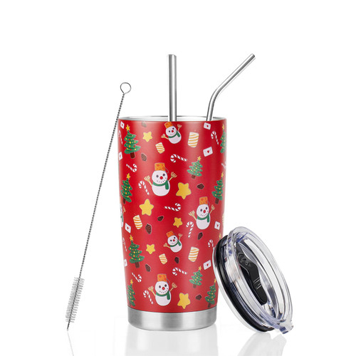 MEZMUT 20oz Christmas Tumbler Unique Mom Christmas Gifts for Women Her Christmas Cups Insulated Tumblers with Lids&Straws Christmas Stainless Steel Coffee Mug Holiday Tumblers for Home Office Outdoor