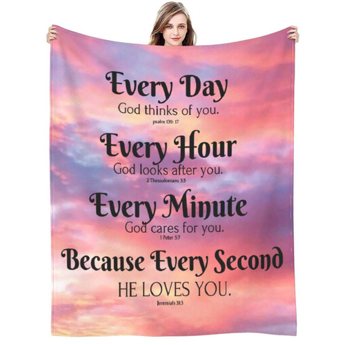 Menghao Bible Blanket Christian Gifts for Women, Religious Blanket with Inspirational Verse Thoughts and Prayers-Scripture Blanket Catholic Gifts Birthday Gifts Spiritual Gifts for Women 40"X 50"