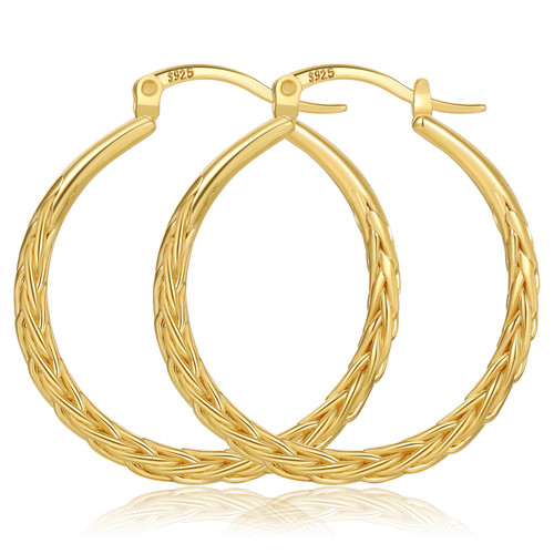 LOUMILEO Gold Hoop Earrings for Women, 14K Gold Hoop Earrings Hypoallergenic Gold Hoops Lightweight Big Gold Hoop Earrings Large Gold Hoop Earrings for Women 25mm