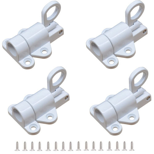 4PCS Self-Closing Latch - Spring Door Lock - Door Latch - Security Automatic Window Gate Lock - Spring Load Bolt Latch (White)