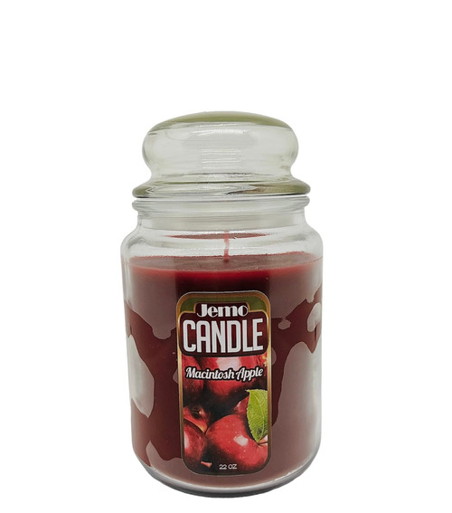 Apple Cinnamon Candle, Scented Candles Aromatherapy, Scented Home Candle, mancitosh Apples Cinnamon, Long Scented Candles, Clasic 22oz Large Jar Single Over 150 Hours of Burn Time All Soy Wax.