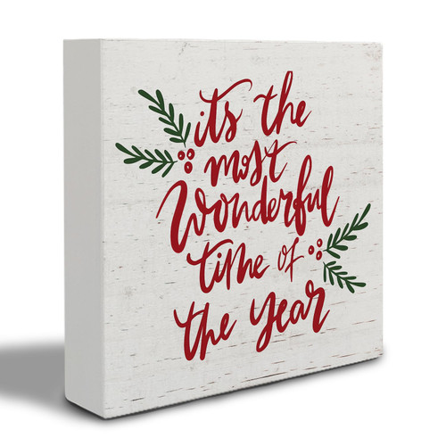 IWXYI It's The Most Wonderful Time of The Year Sign,Christmas Wooden Box Sign,Christmas Desk Decor,Christmas Signs For Home Decor,Christmas Decor IWXYI It's The Most Wonderful Time of The Year Sign,Christmas Wooden Box Sign,Christmas Desk Decor,Christmas Signs For Home Decor,Christmas Decor