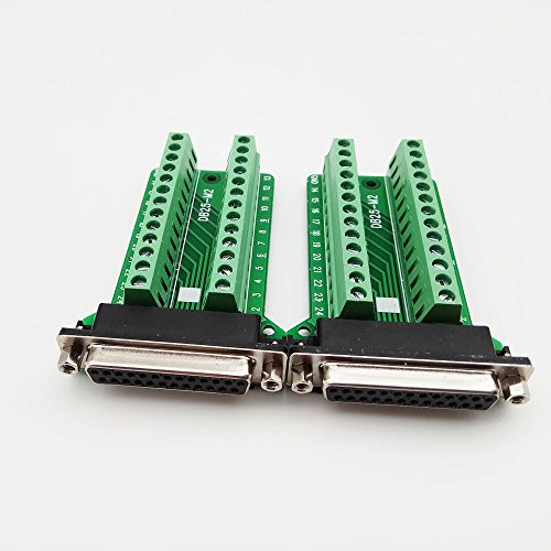 2 Pack DB25 D-SUB Female Connector Adapter Module Breakout Board