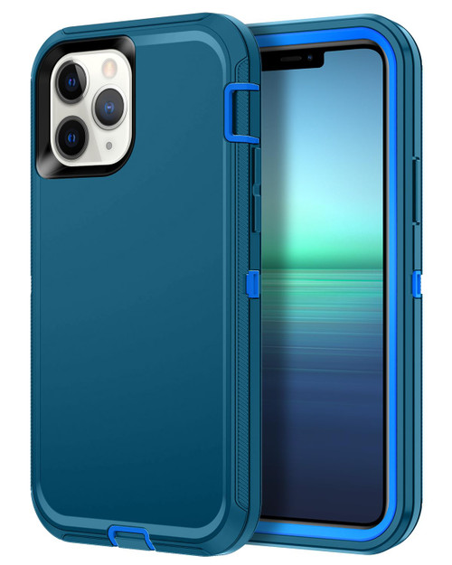 I-HONVA for iPhone 11 Pro Case Shockproof Dust/Drop Proof 3-Layer Full Body Protection [Without Screen Protector] Rugged Heavy Duty Durable Cover Case for Apple iPhone 11 Pro 5.8 Inch,Turquoise/Blue